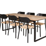 Cirebon Jídelní stůl 200*90cm - Teak / Black +Polly Jídelní židle - Black / Nature _6
