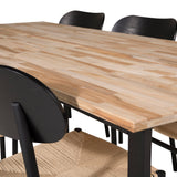 Cirebon Jídelní stůl 200*90cm - Teak / Black +Polly Jídelní židle - Black / Nature _6