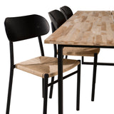 Cirebon Jídelní stůl 200*90cm - Teak / Black +Polly Jídelní židle - Black / Nature _6