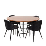 Copenhagen - Jídelní stůl kulatý - Hnědá / Černá+Velvet Matstol - Svart / Svart S