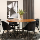 Copenhagen - Jídelní stůl kulatý - Hnědá / Černá+Velvet Matstol - Svart / Svart S