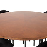 Copenhagen - Jídelní stůl kulatý - Hnědá / Černá+Velvet Matstol - Svart / Svart S