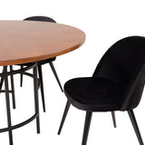 Copenhagen - Jídelní stůl kulatý - Hnědá / Černá+Velvet Matstol - Svart / Svart S