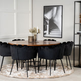 Copenhagen - Jídelní stůl kulatý - Hnědá / Černá+Limhamn - Židle - Black Velvet_6