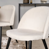 Kruhový stůl Cirebon - 100 cm - Teak / Černá + Sametová jídelní židle - Černé nohy /