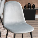 Estelle Matbord - Svart / Vit Marmor - 200*90*H76+jídelní židle Polar - černé nohy / světle šedá Velvet_6