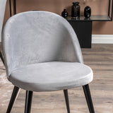 Estelle Matbord - Svart / Vit Marmor - 200*90*H76+Velvet Matstol - Svart / Ljusgrå Sammet_6
