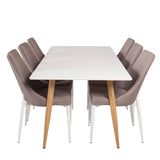 Polar Matbord - Ek-Look / Vit- 180*90*H75 +Leone 2.0 Polar Grey - Bílé nohy _6