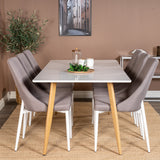 Polar Matbord - Ek-Look / Vit- 180*90*H75 +Leone 2.0 Polar Grey - Bílé nohy _6