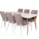 Polar Matbord - Ek-Look / Vit- 180*90*H75 +Leone 2.0 Polar Grey - Bílé nohy _6