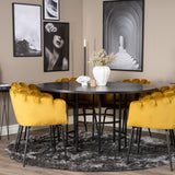 Copenhagen - Jídelní stůl kulatý - Black / Black+Limhamn - Židle - Gold Velvet_6
