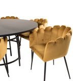 Copenhagen - Jídelní stůl kulatý - Black / Black+Limhamn - Židle - Gold Velvet_6