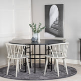 Copenhagen - Jídelní stůl kulatý - Černá / Černá + Bobby Windsor Jídelní židle - Grey_4