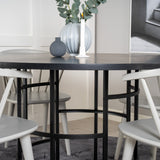 Copenhagen - Jídelní stůl kulatý - Černá / Černá + Bobby Windsor Jídelní židle - Grey_4