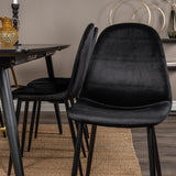 Zlatý rozkládací stůl - 180/220*85*H76 Černá dýha - Černé nohy - Mosazné detaily+Jídelní židle Polar - Černé nohy / Black Velvet (ersätter 19902-888)_6