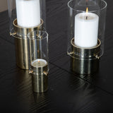 Zlatý rozkládací stůl - 180/220*85*H76 Černá dýha - Černé nohy - Mosazné detaily+Jídelní židle Polar - Černé nohy / Světle šedý samet (ersätter 19902-885)_6