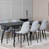 Zlatý rozkládací stůl - 180/220*85*H76 Černá dýha - Černé nohy - Mosazné detaily+Jídelní židle Polar Diamond - Černé nohy - Šedá Velvet_6