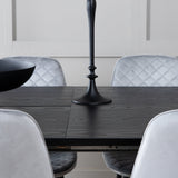 Zlatý rozkládací stůl - 180/220*85*H76 Černá dýha - Černé nohy - Mosazné detaily+Jídelní židle Polar Diamond - Černé nohy - Šedá Velvet_6