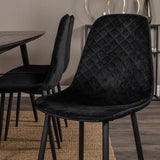 Zlatý rozkládací stůl - 180/220*85*H76 Černá dýha - Černé nohy - Mosazné detaily+Jídelní židle Polar Diamond - Černé nohy - Black Velvet_6