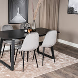 Inca Extentiontable - Černá deska / černá Nohy+Polar Jídelní Židle - Černé nohy / Světle šedá Velvet (ersätter 19902-885)_4