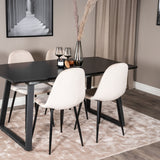 Inca Extentiontable - Černá horní deska / černé nohy + jídelní židle Polar - černé nohy / béžový samet (ersätter 19902-880)_4