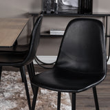 Jídelní stůl Silar - 180 cm - "Wood Look" melamin / černé nohy+jídelní židle Polar - černá / černá_6