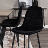 Jídelní stůl Silar - 180 cm - "Wood Look" melamin / černé nohy+jídelní židle Polar Diamond - černé nohy - Black Velvet_6