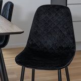 Jídelní stůl Silar - 180 cm - "Wood Look" melamin / černé nohy+jídelní židle Polar Diamond - černé nohy - Black Velvet_6