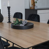 Jídelní stůl Silar - 180 cm - "Wood Look" melamin / černé nohy+jídelní židle Polar Diamond - černé nohy - Black Velvet_6