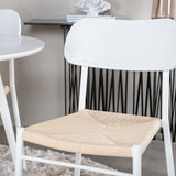 Kulatý stůl Plaza 100 cm - Bílá deska / Bílé nohy + Jídelní židle Polly - Bílá / Přírodní _4