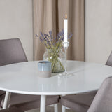 Kulatý stůl Plaza 100 cm - Bílá deska / Bílé nohy +Leone 2.0 Polar Grey - Bílé nohy _4