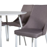 Kulatý stůl Plaza 100 cm - Bílá deska / Bílé nohy +Leone 2.0 Polar Grey - Bílé nohy _4