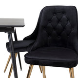 Prodlužovací stůl Silar – černý melamin / černé nohy+velvetová luxusní jídelní židle – černá / mosaz_4