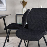 Prodlužovací stůl Silar – černý melamin/černé nohy+jídelní židle Gemma – černé nohy – černá látka_4