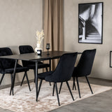 Prodlužovací stůl Silar – černý melamin/černé nohy+velvetová luxusní jídelní židle – černá/černá_4