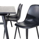 Elegantní roztahovací černá kartáčovaná – 195*95 + jídelní židle Polar – černá / černá_6
