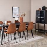 Elegantní roztahovací černá kartáčovaná – 195*95 + jídelní židle Polar – hnědá / černá _6