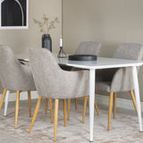 Polar Jídelní stůl 180 cm - Bílá deska / Bílé nohy +Comfort - Jídelní židle - Dub/Světle šedá _4