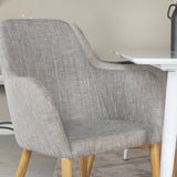 Polar Jídelní stůl 180 cm - Bílá deska / Bílé nohy +Comfort - Jídelní židle - Dub/Světle šedá _4