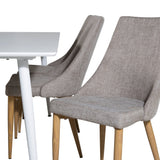 Polar Jídelní stůl 180 cm - Bílá deska / Bílé nohy +Leone - Jídelní židle - Dub/Světle šedá _6