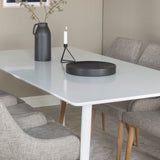 Polar Jídelní stůl 180 cm - Bílá deska / Bílé nohy +Plaza - Jídelní židle - Dub/Světle šedá _6