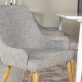 Polar Jídelní stůl 180 cm - Bílá deska / Bílé nohy +Plaza - Jídelní židle - Dub/Světle šedá _6