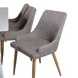 Polar Jídelní stůl 180 cm - Bílá deska / Bílé nohy +Plaza - Jídelní židle - Dub/Světle šedá _6