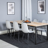 Cirebon Jídelní stůl 200*90cm - Nature / Black+Polar Diamond Jídelní židle - Černé nohy - Grey Velvet_6