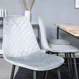Cirebon Jídelní stůl 200*90cm - Nature / Black+Polar Diamond Jídelní židle - Černé nohy - Grey Velvet_6