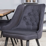 Jídelní stůl v Jakartě. 200*90*H75 - Tmavý teak / Black+Velvet Deluxe Jídelní židle - Černé nohy - Black Fabric_6