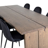 Jídelní stůl Logger - Dub kouřový - 210 cm+Jídelní židle Polar - Černé nohy / Black Velvet (ersätter 19902-888)_6