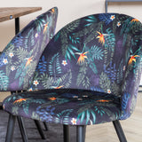 Jídelní stůl Padang - 250*100*H76 - Tmavý teak / Černá+Velvetová jídelní židle - Black Flower fabric_6