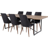 Jídelní stůl Padang - 250*100*H76 - Tmavý teak / Černá+Leone Jídelní židle - Ořechové nohy - Černá Fabric_6