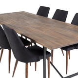 Jídelní stůl Padang - 250*100*H76 - Tmavý teak / Černá+Leone Jídelní židle - Ořechové nohy - Černá Fabric_6